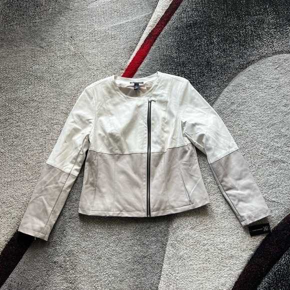 INC International Concepts Colorblock Faux Leather Jacket - Picture 1 of 5